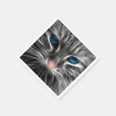 Phantastisch Blue Mit Augen Cat Face Serviette (Ecke)