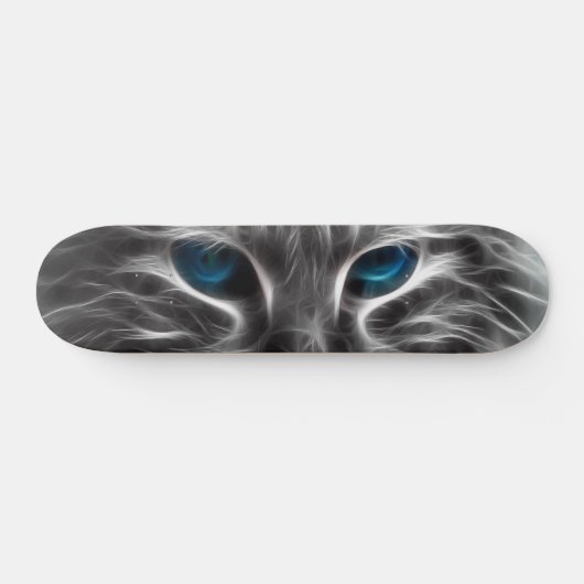 Phantastisch Blue Mit Augen Cat Face Skateboard (Horizontal)