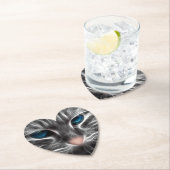 Phantastisch Blue Mit Augen Cat Face Untersetzer (Vor Ort)