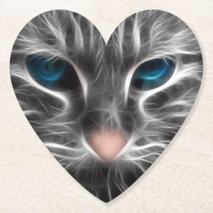 Phantastisch Blue Mit Augen Cat Face Untersetzer
