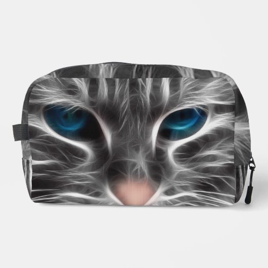 Phantastisch Blue Mit Augen Cat Face Waschbeutel (Vorderseite)