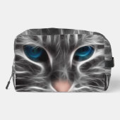 Phantastisch Blue Mit Augen Cat Face Waschbeutel (Rückseite)