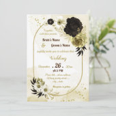 Phantastisch-braune Elfenbeingoldbraun-geometrisch Einladung (Stehend Vorderseite)