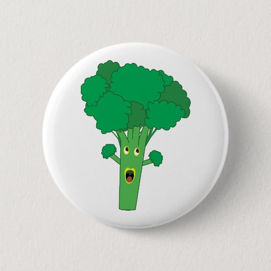 Phantastisch Broccoli Funny Gemüse Button (Vorderseite)