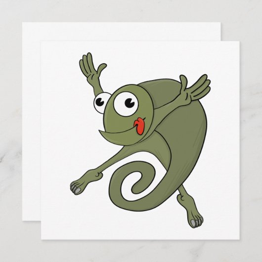 Phantastisch Chameleon Dankeskarte (Vorne/Hinten)