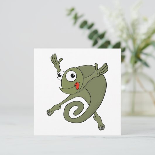 Phantastisch Chameleon Dankeskarte (Stehend Vorderseite)