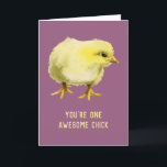 Phantastisch Chick Funny Baby Chicken Geburtstag Karte<br><div class="desc">Das ist ein Aquarellbild eines flauschigen Küken. Auf der Vorderseite der Karte steht "You're One Phantastisch Chick". Perfekte Geburtstagskarte für die Dame in Ihrem Leben,  egal ob Ehefrau,  Mutter,  Schwester,  Freundin oder Freundin!</div>