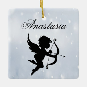 Phantastisch, Cool, Baby Blue Funkelnd Cupid Keramikornament