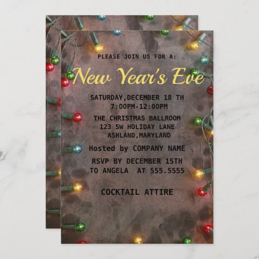 Phantastisch, Cool, Silvester Einladung (Vorne/Hinten)