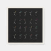 Phantastisch Coole Neon Martini Glasses Serviette (Vorderseite)