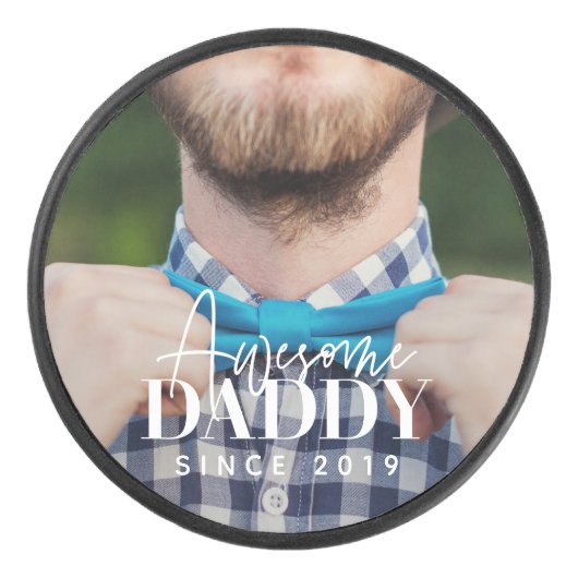 Phantastisch Daddy Seit 20XX Einfaches elegantes F Eishockey Puck (Vorderseite)