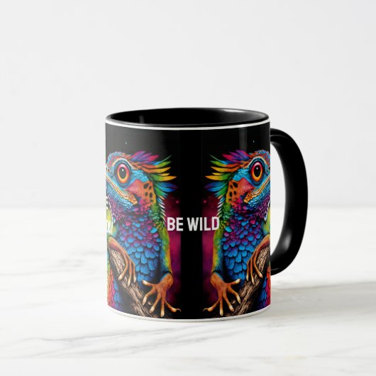 Phantastisch Day Be Wild Rainbow Lizard Gecko Tasse (VorderseiteRechts)
