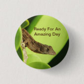 Phantastisch Day Tropical Brown Gecko Positive Button (Vorderseite)