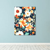 Phantastisch Delikate Blume in Weiß und Rot Leinwanddruck (Insitu (Holzboden))