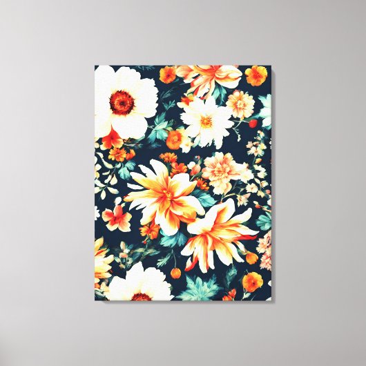 Phantastisch Delikate Blume in Weiß und Rot Leinwanddruck (Vorderseite)