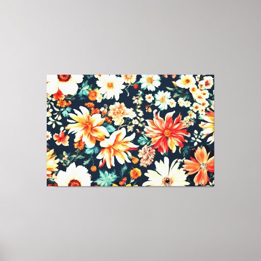 Phantastisch Delikate Blume in Weiß und Rot Leinwanddruck (Vorderseite)