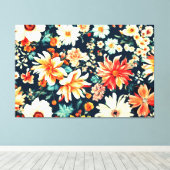 Phantastisch Delikate Blume in Weiß und Rot Leinwanddruck (Insitu (Holzboden))