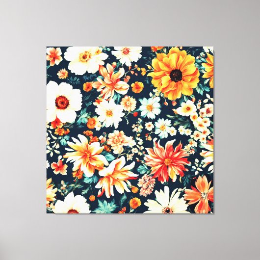 Phantastisch Delikate Blume in Weiß und Rot Leinwanddruck (Vorderseite)