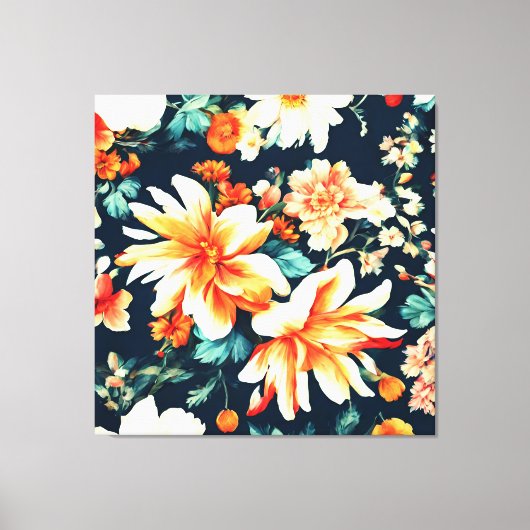 Phantastisch Delikate Blume in Weiß und Rot Leinwanddruck (Vorderseite)