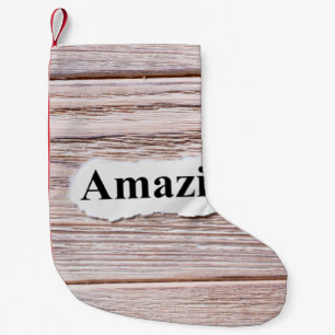 PHANTASTISCH des Wortes auf dem Papier. Konzept. A Kleiner Weihnachtsstrumpf