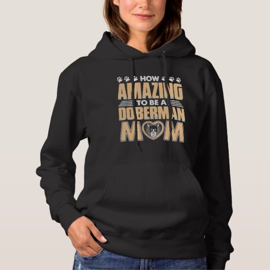 Phantastisch Doberman Mama Hoodie (Vorderseite)