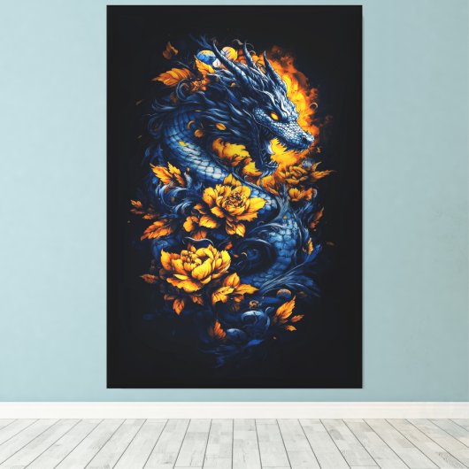 Phantastisch Dragon Canvas Print Leinwanddruck (Insitu (Holzboden))