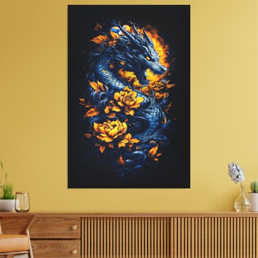Phantastisch Dragon Canvas Print Leinwanddruck (Insitu (Wohnzimmer))