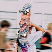 Phantastisch Dragon Head Orange Blue Hue Skateboard
