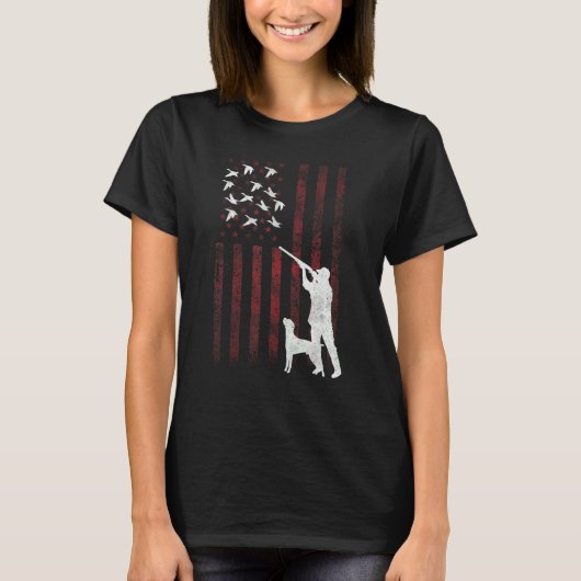 Phantastisch Duck Junting American Flag Duck Hunte T-Shirt (Vorderseite)