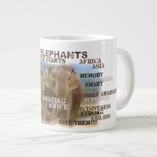 Phantastisch Elephants Jumbo-Tasse (Vorderseite Rechts)