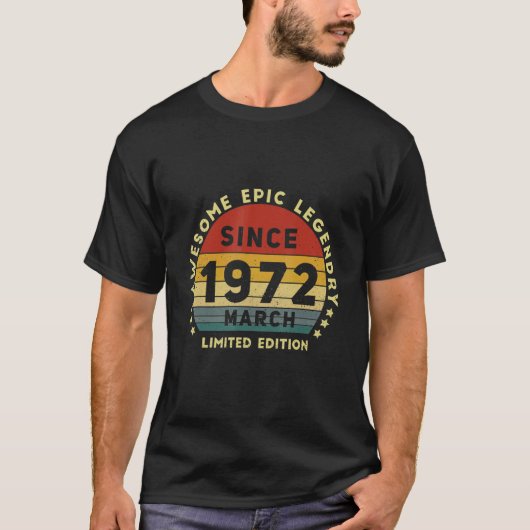 Phantastisch Epic Seit März 1972 T-Shirt (Vorderseite)