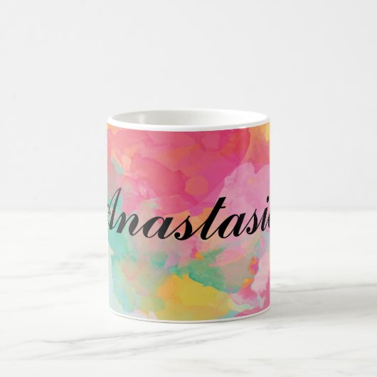 Phantastisch farbenfroh mit Ihrem Namen Kaffeetasse (Mittel)