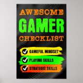 Phantastisch Gamer Checklist Gaming Poster (Vorne)
