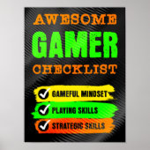 Phantastisch Gamer Checklist Gaming Poster (Vorne)
