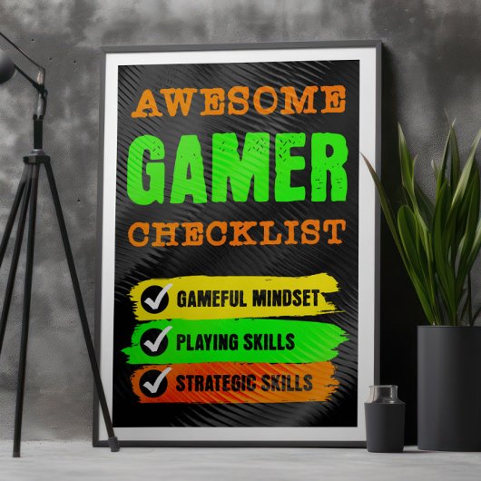 Phantastisch Gamer Checklist Gaming Poster