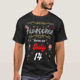 Phantastisch geboren am 14. Juli Geburtstag Blume  T-Shirt