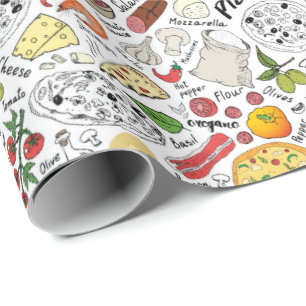 Phantastisch gefliestes Pizza-Party Geschenkpapier