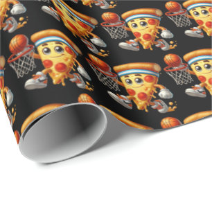 Phantastisch gekachelte Pizza Party Basketball Par Geschenkpapier