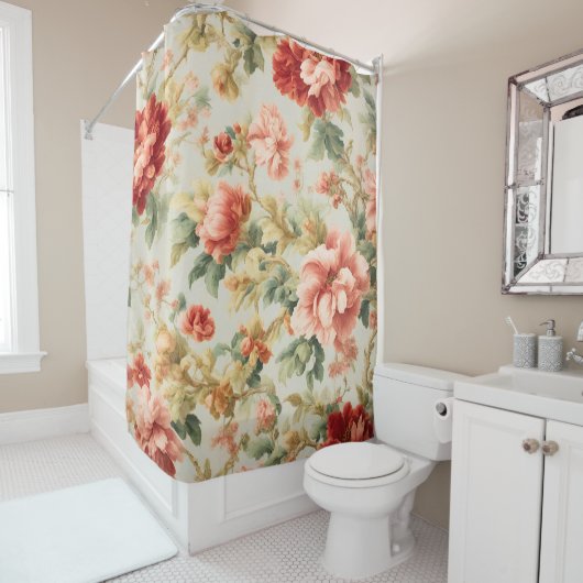 Phantastisch Gentle Exquisite Blume, Blätter. Male Duschvorhang (Beispiel)