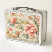 Phantastisch Gentle Exquisite Blume, Blätter. Male Metall Brotdose (Rückseite)