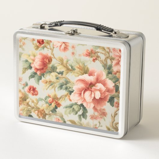 Phantastisch Gentle Exquisite Blume, Blätter. Male Metall Brotdose (Vorderseite)