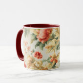 Phantastisch Gentle Exquisite Blume, Blätter. Male Tasse (Vorderseite Links)