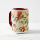 Phantastisch Gentle Exquisite Blume, Blätter. Male Tasse (Vorderseite Links)