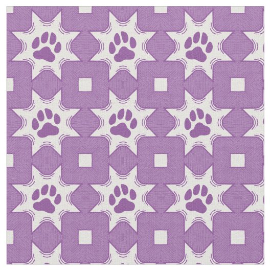 Phantastisch geometrische Lila Paw Print Stoff (Nahaufnahme)