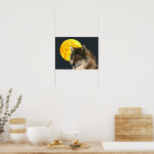 Phantastisch Geometrisches Vollmond-Wolf-Poster Poster (Küche)