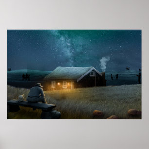 Phantastisch gesehen, einsam Mann Wall Art Poster