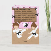Phantastisch Girls Karate Secret Message Happy Bir Karte (Rückseite)