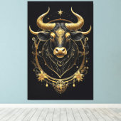 Phantastisch Golden Taurus Zodiac Symbol Leinwanddruck (Insitu (Holzboden))