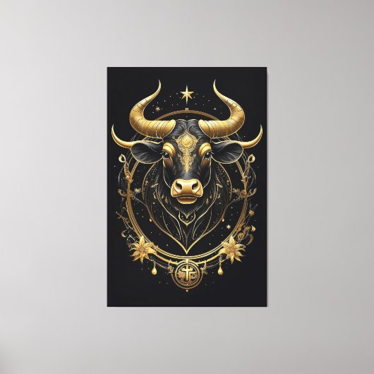 Phantastisch Golden Taurus Zodiac Symbol Leinwanddruck (Vorderseite)