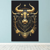 Phantastisch Golden Taurus Zodiac Symbol Leinwanddruck (Insitu (Holzboden))